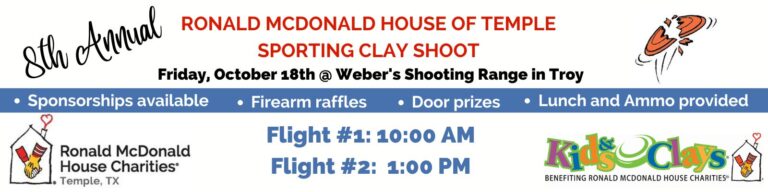 2024 Sporting Clay Shoot to benefit the Ronald McDonald House of Temple Texas